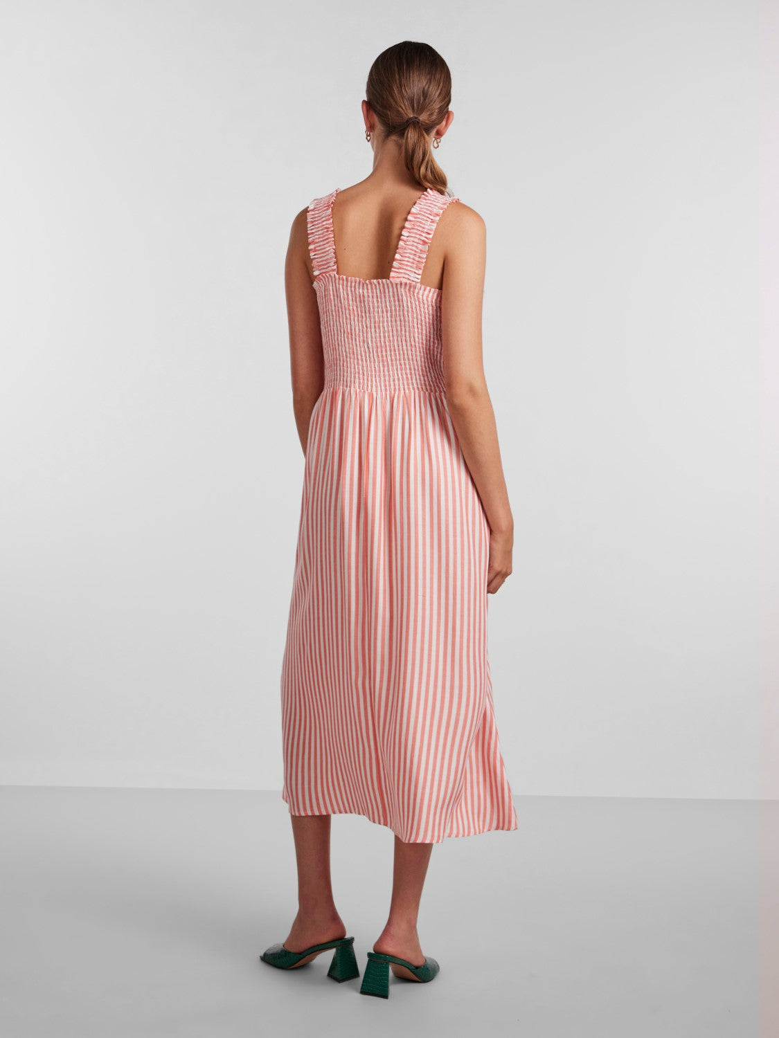 Robe PIECES | Rayures corail