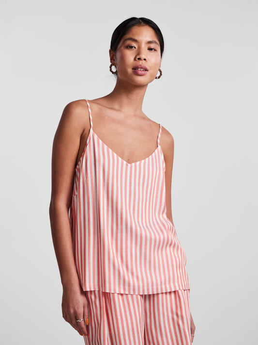 Camisole PIECES | Rayures corail