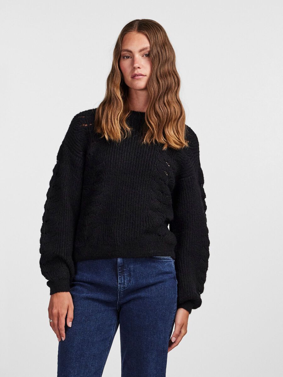 Tricot Scarlett col rond| Noir