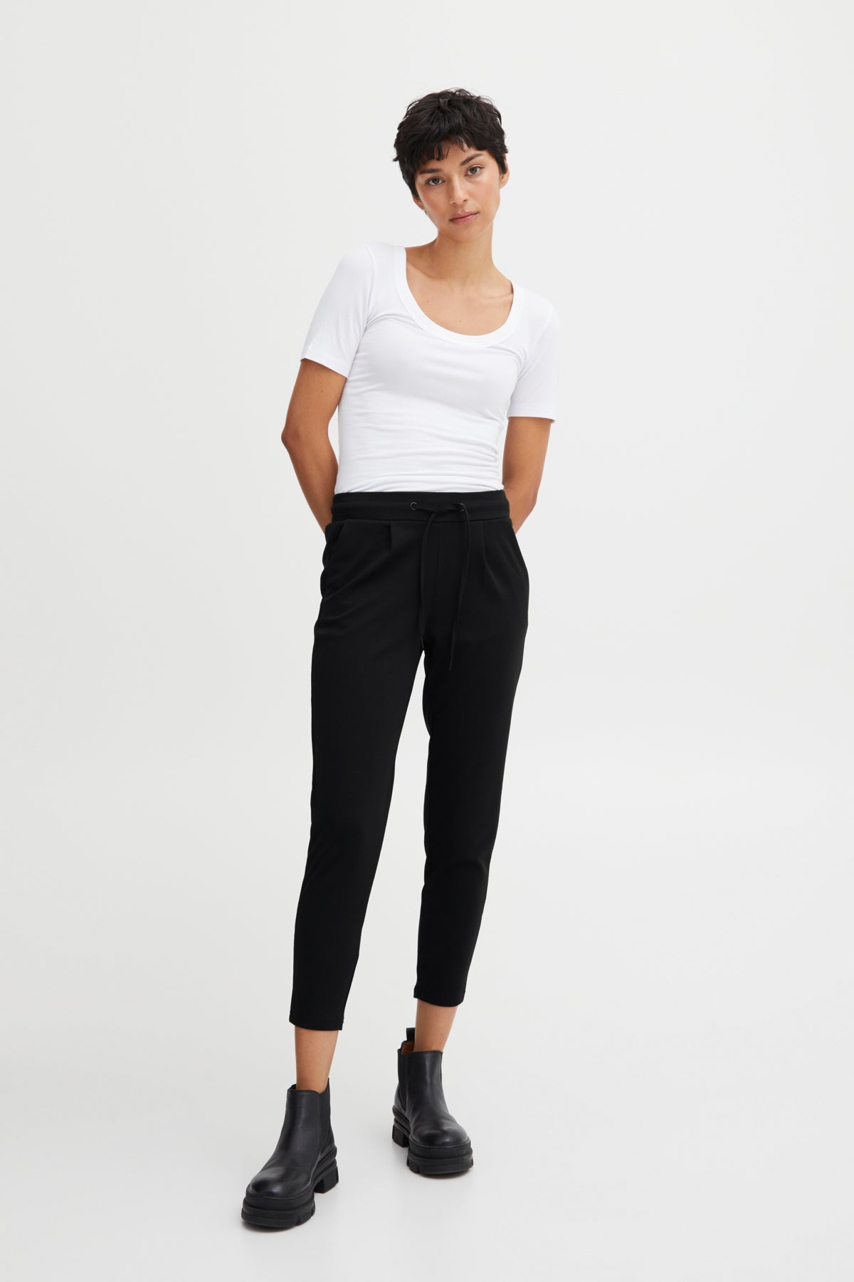 Pantalon ICHI Kate court | Noir