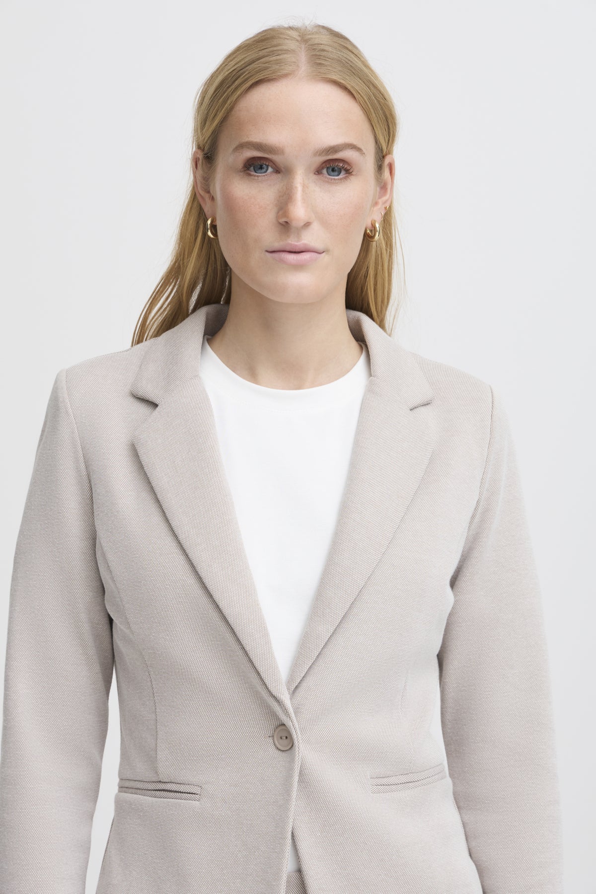 Veston ICHI Kate piqué | Taupe