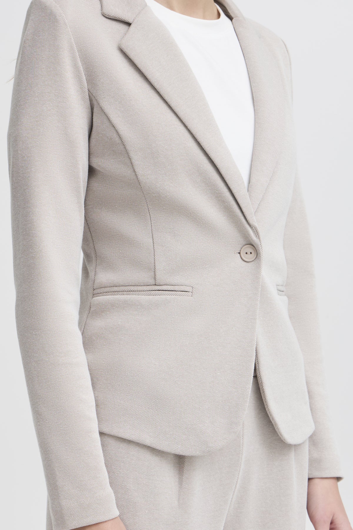 Veston ICHI Kate piqué | Taupe