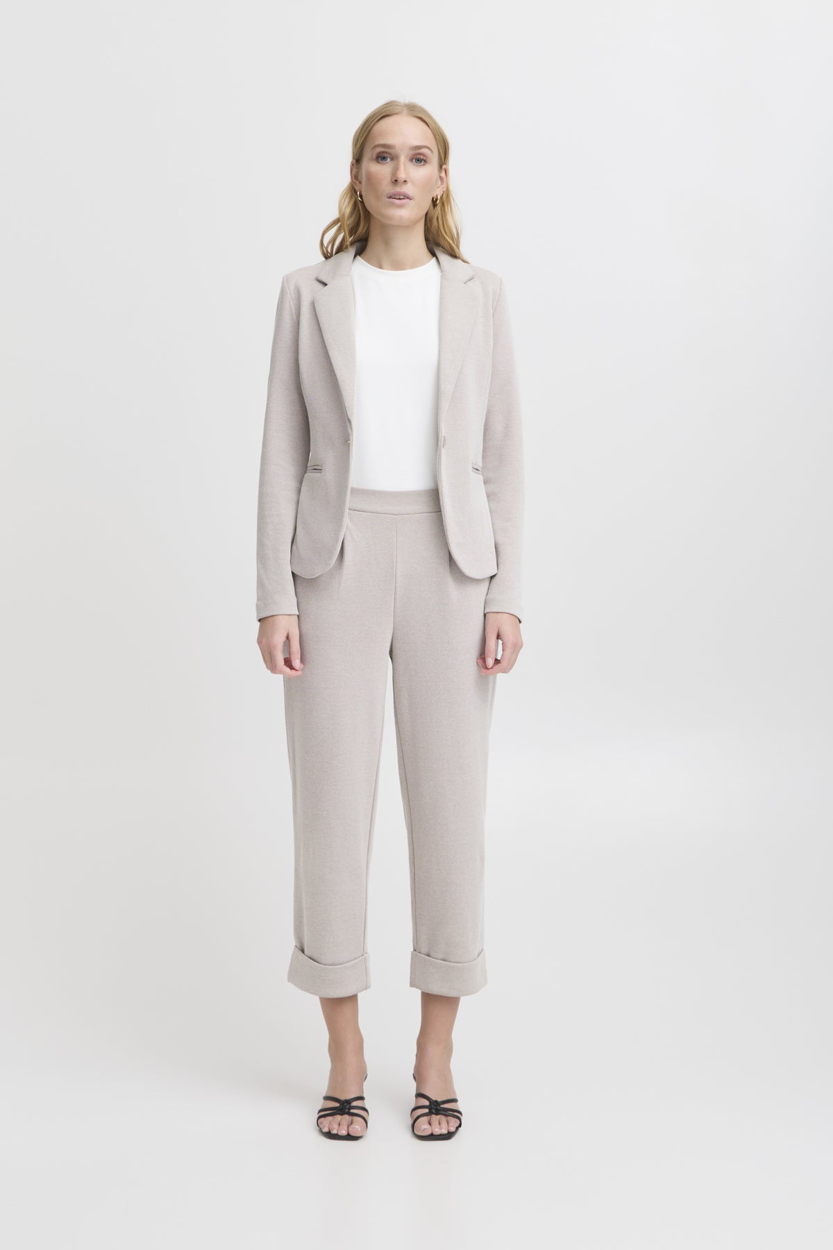 Veston ICHI Kate piqué | Taupe