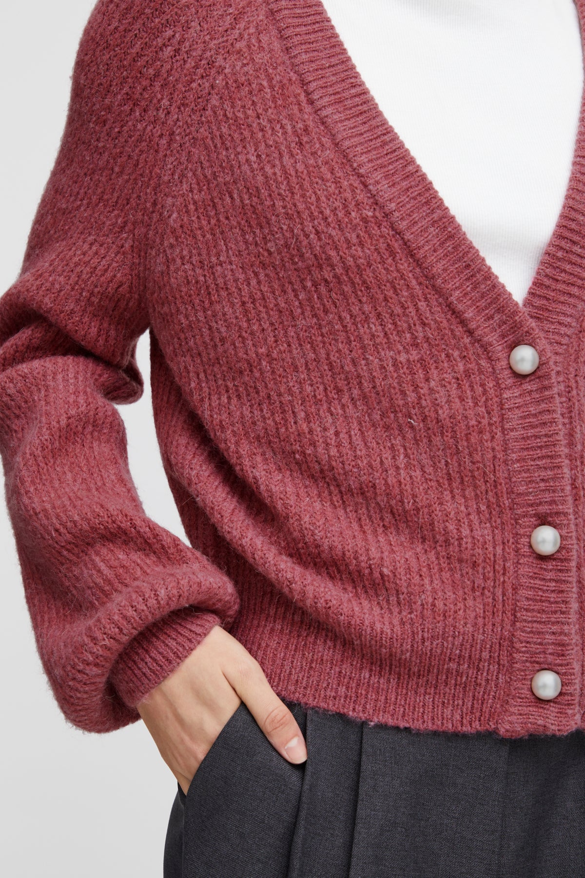 Cardigan marin | Rose bruyère