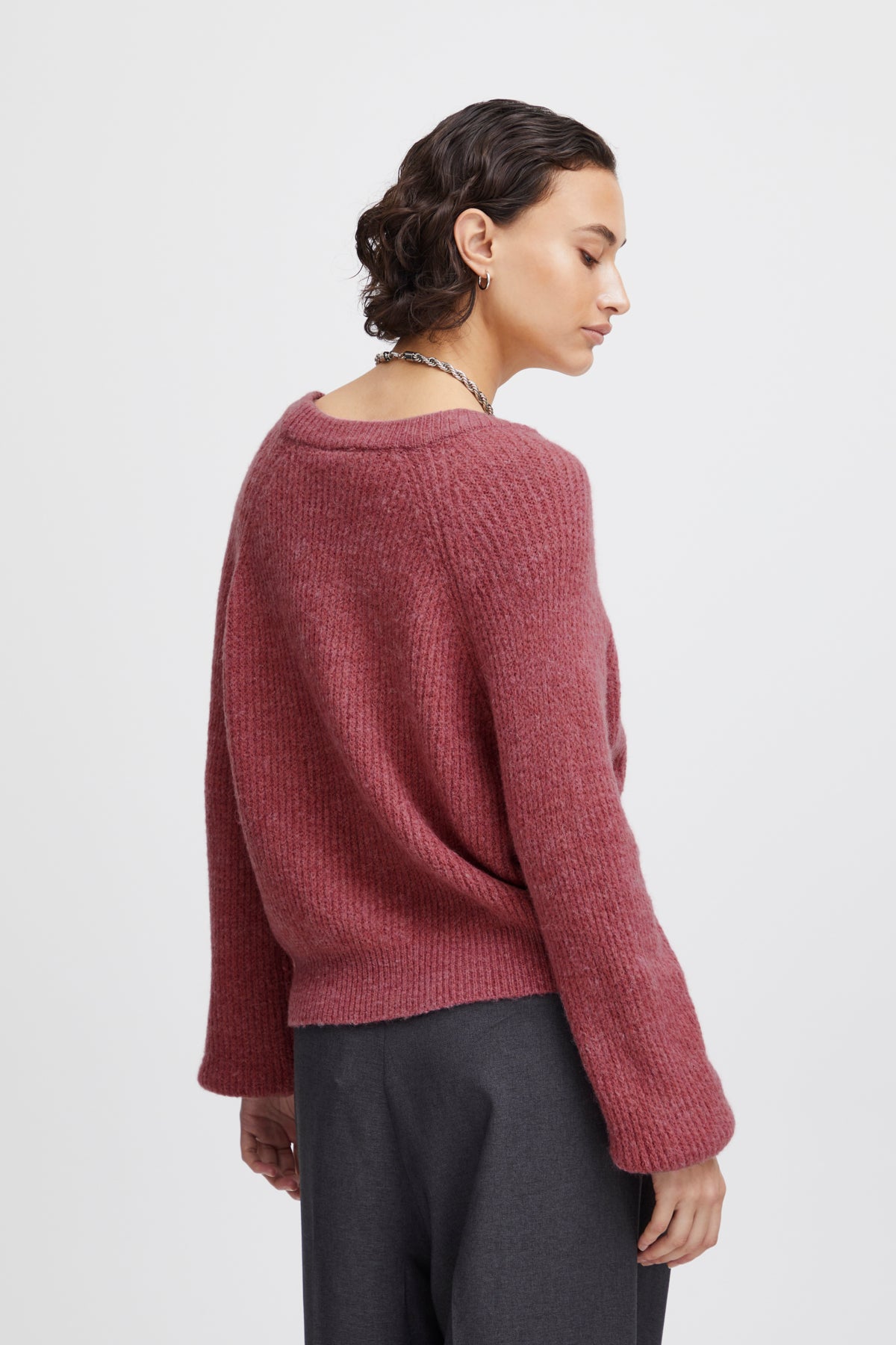 Cardigan marin | Rose bruyère