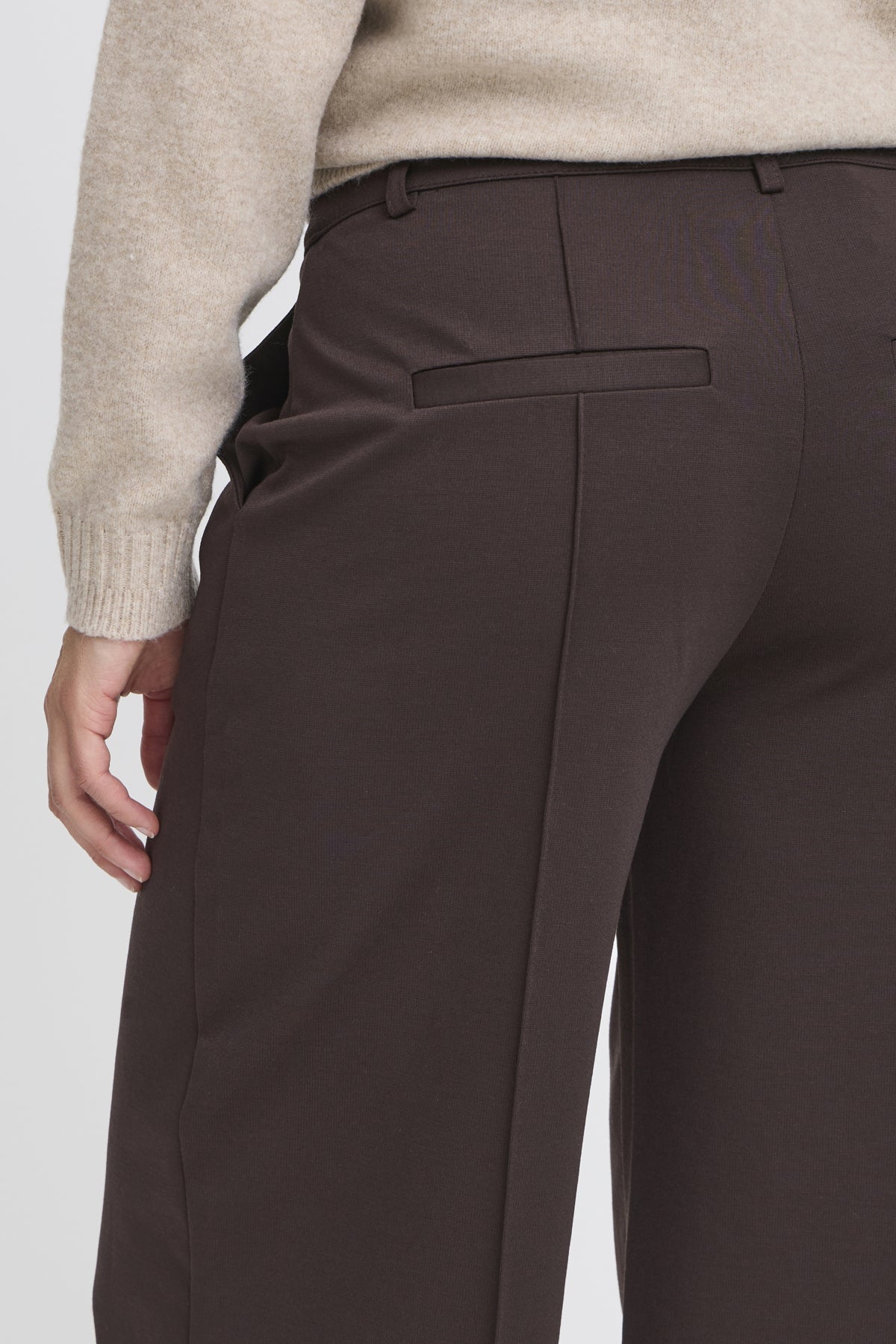Pantalon Kate Large avec couture | Chocolat