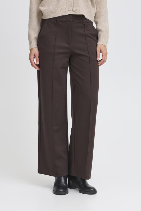 Pantalon Kate Large avec couture | Chocolat
