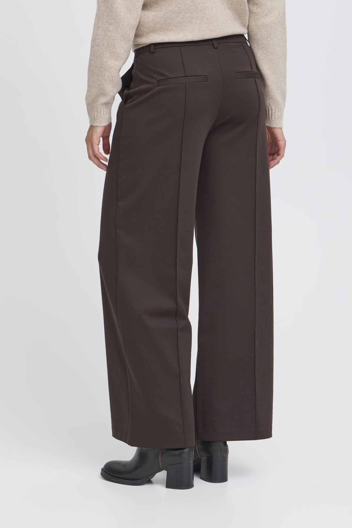 Pantalon Kate Large avec couture | Chocolat
