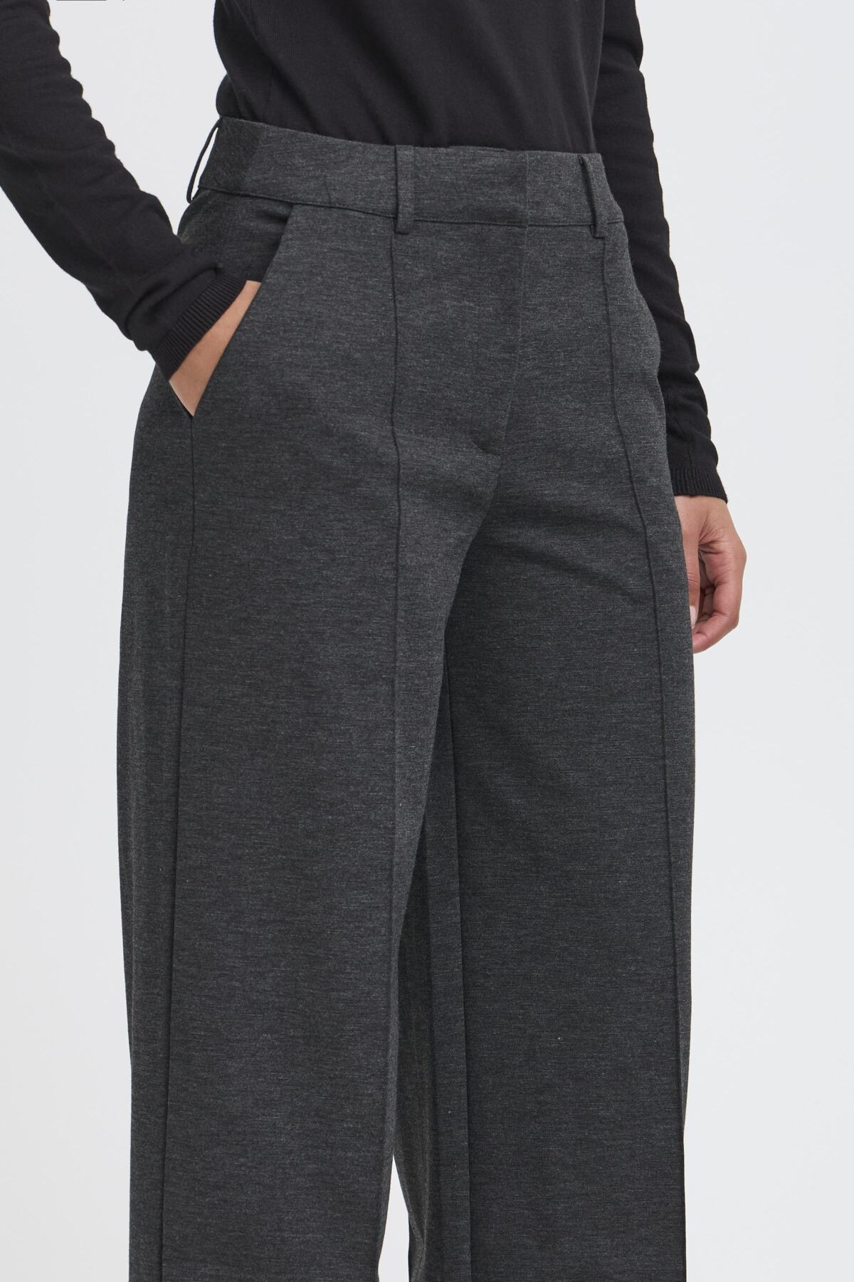 Pantalon Kate Large avec couture | Gris foncé