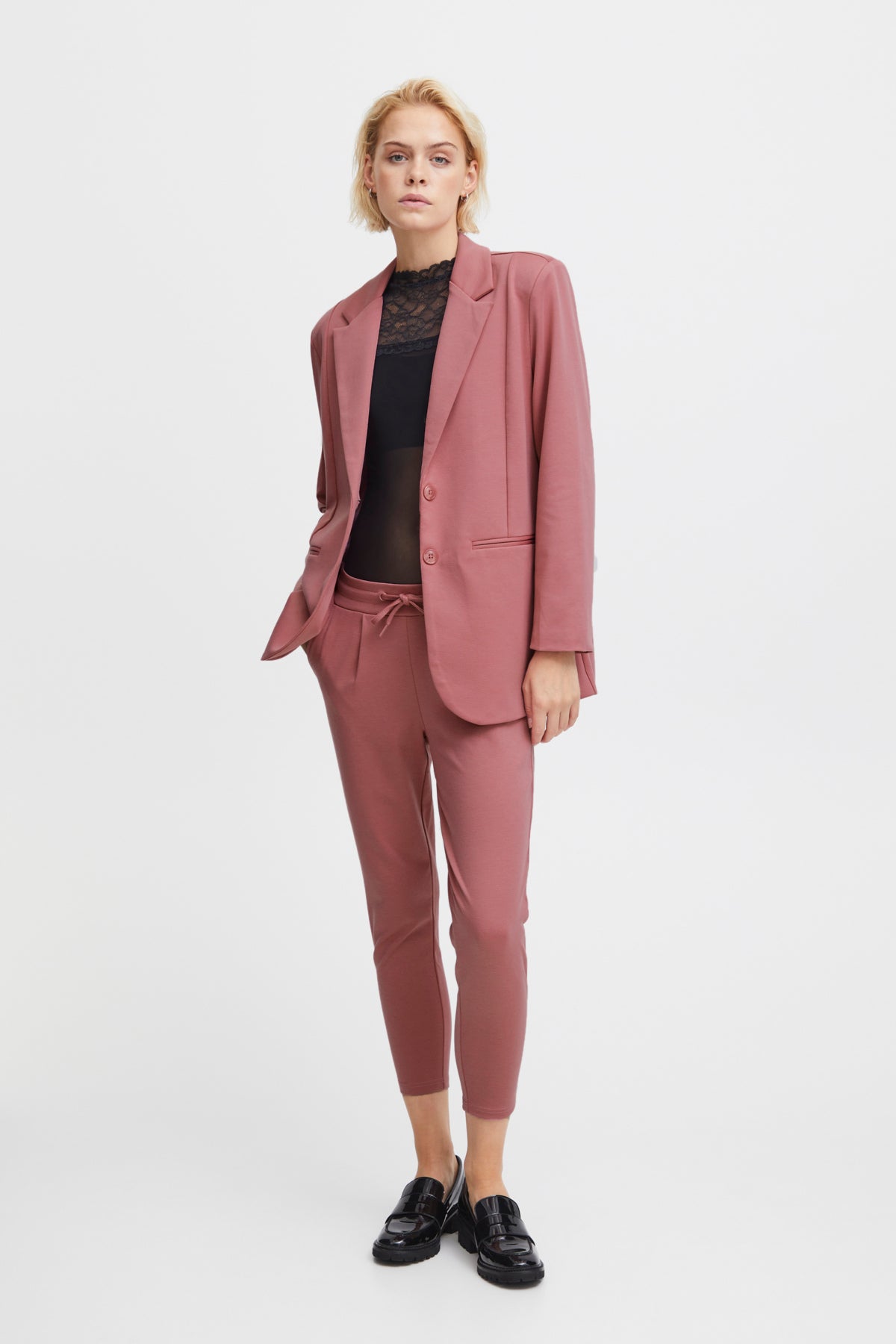 Veston ICHI Kate oversize | Rose bruyère