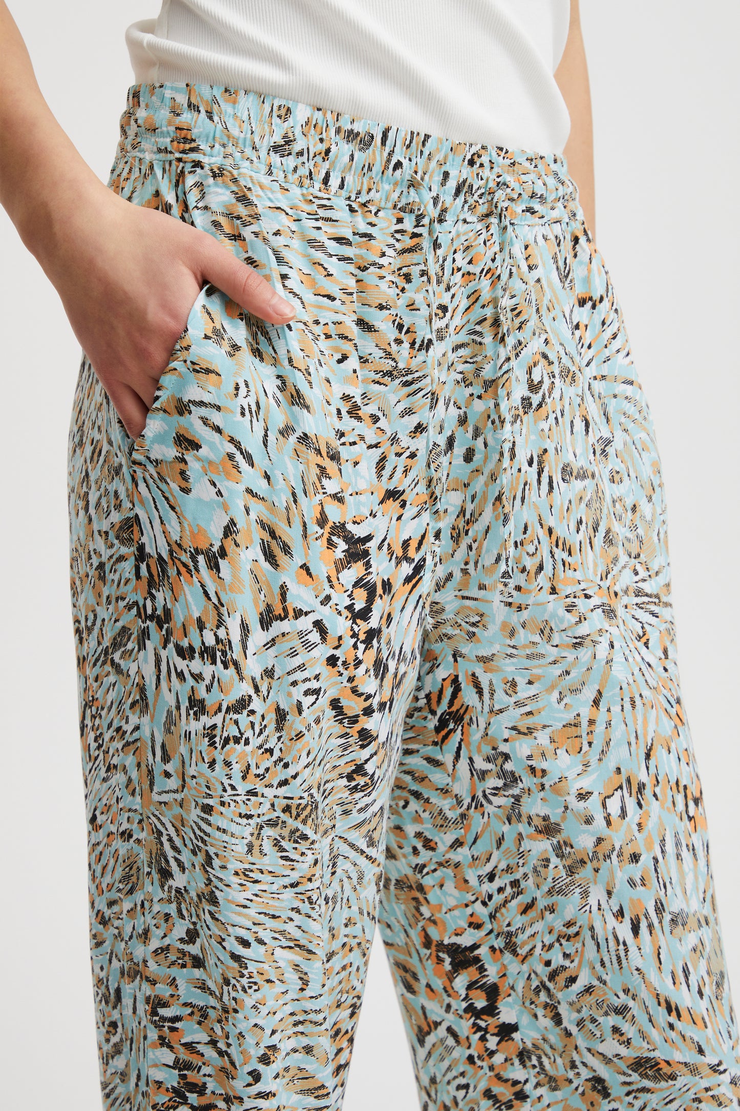 Pantalon ICHI motifs | Bleu coquille
