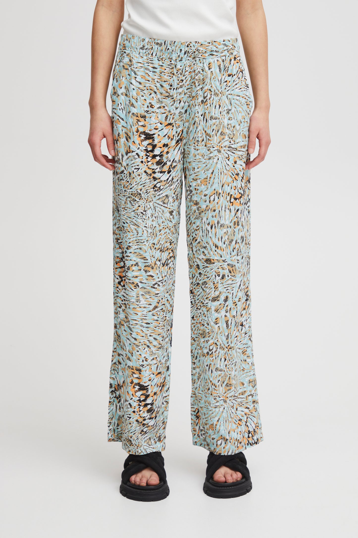 Pantalon ICHI motifs | Bleu coquille