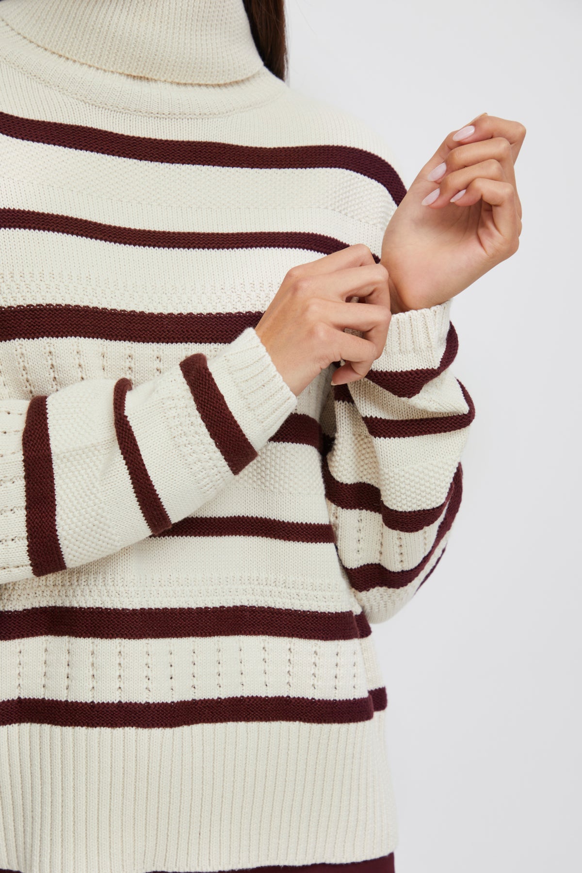 Tricot Pilar | Crème lignée