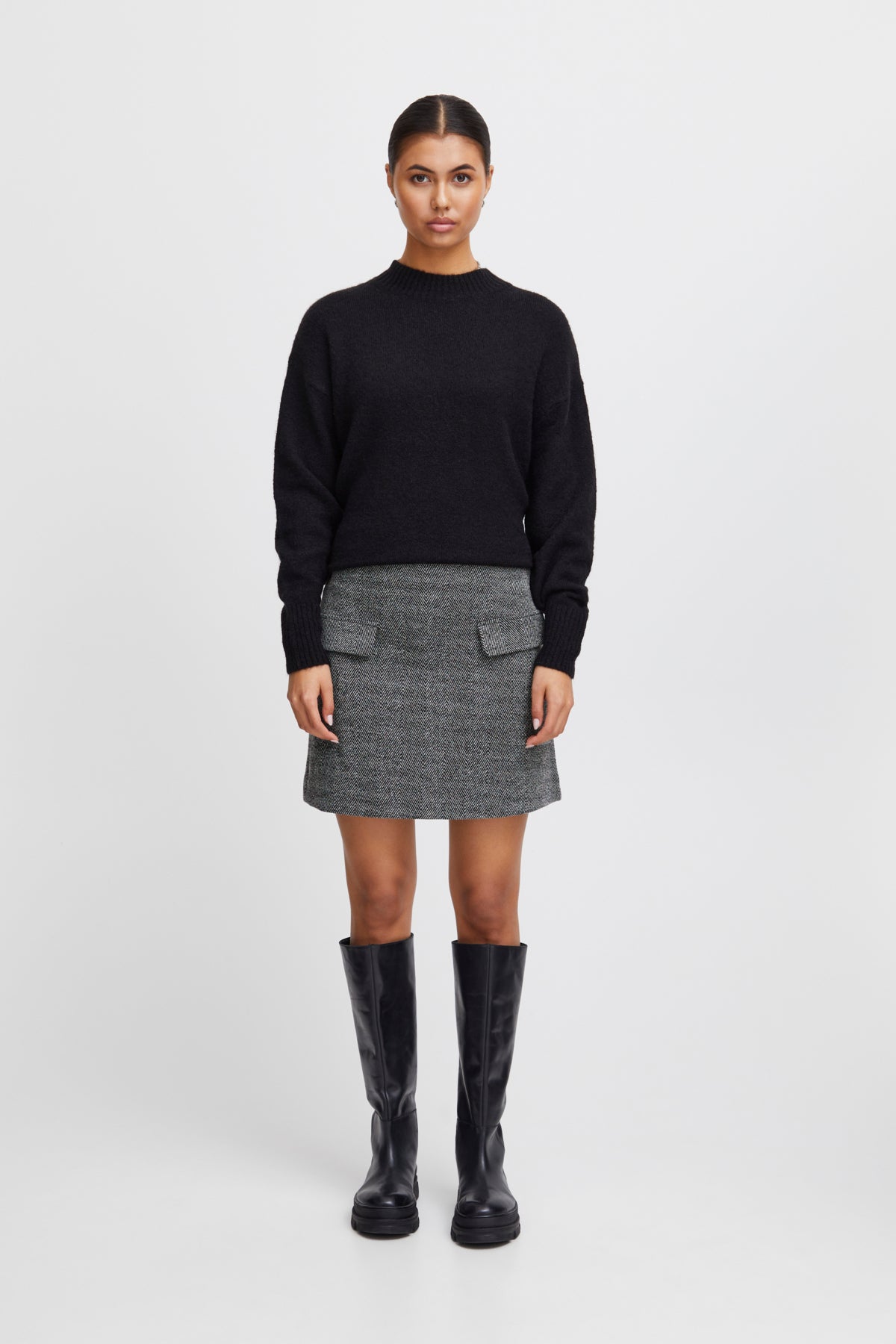 Jupe Kate chevron | Noire