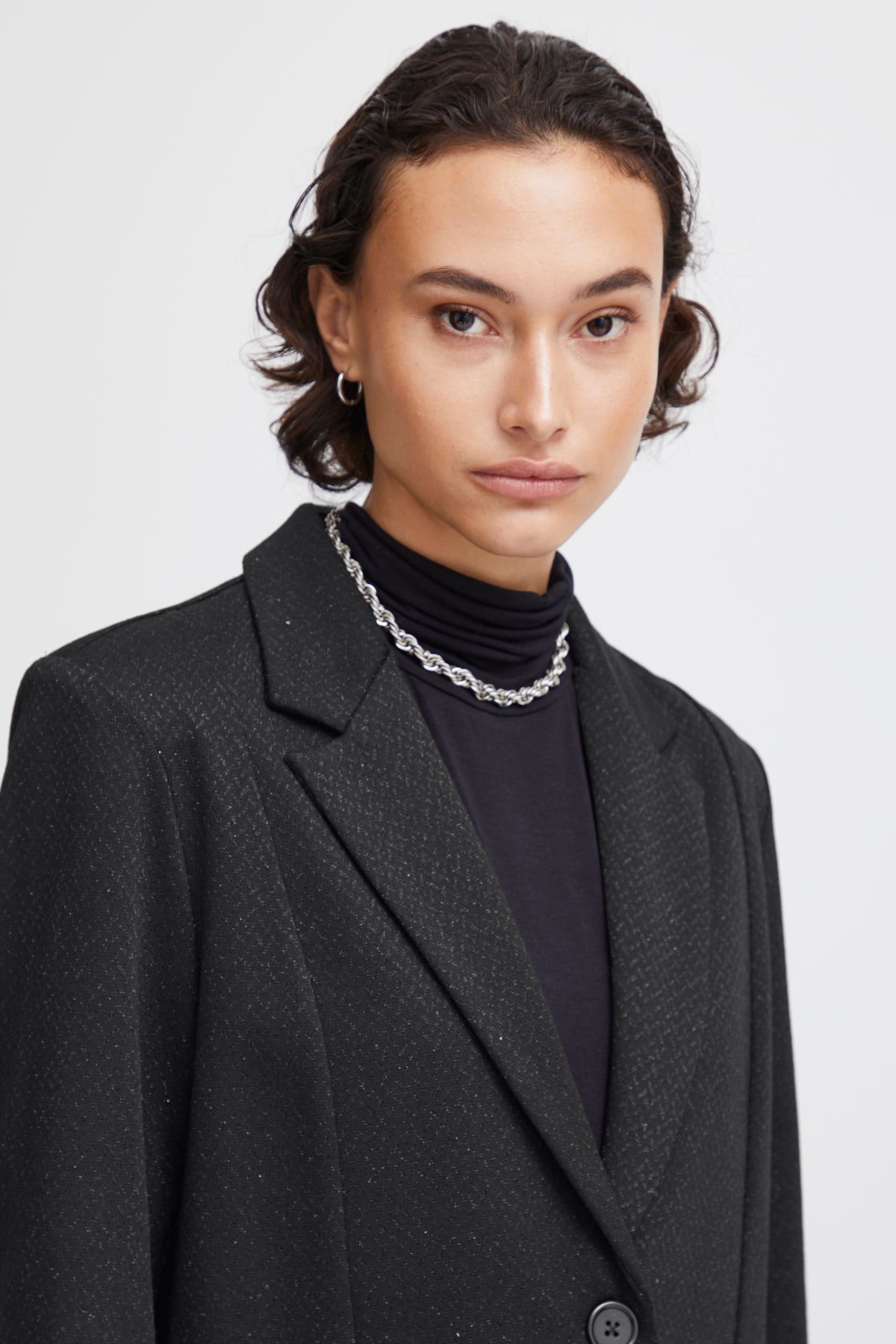 Veston Kate Oversize | Noir métallique