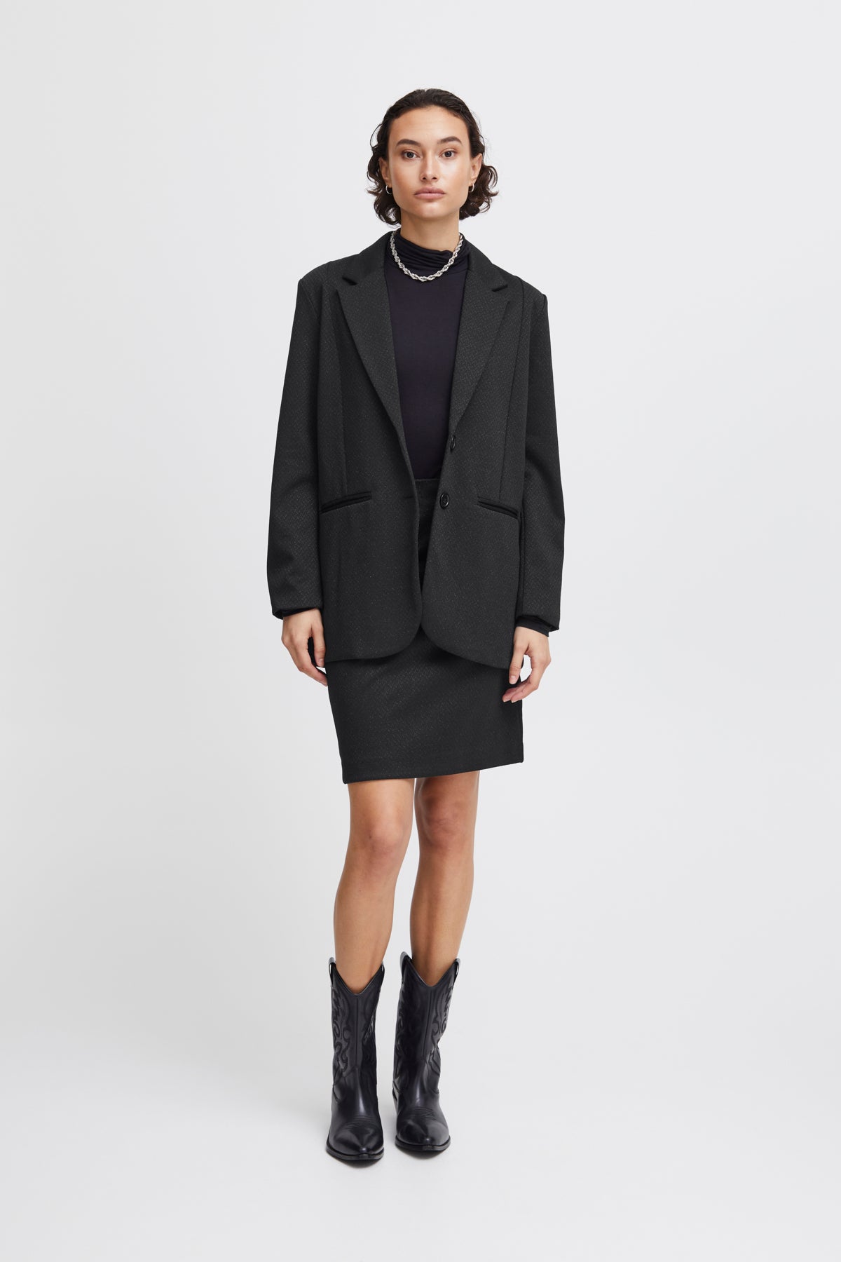 Veston Kate Oversize | Noir métallique