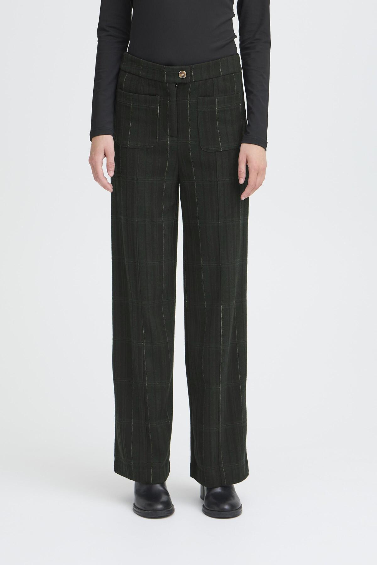 Pantalon Kate Woolley | Noir avec carreaux