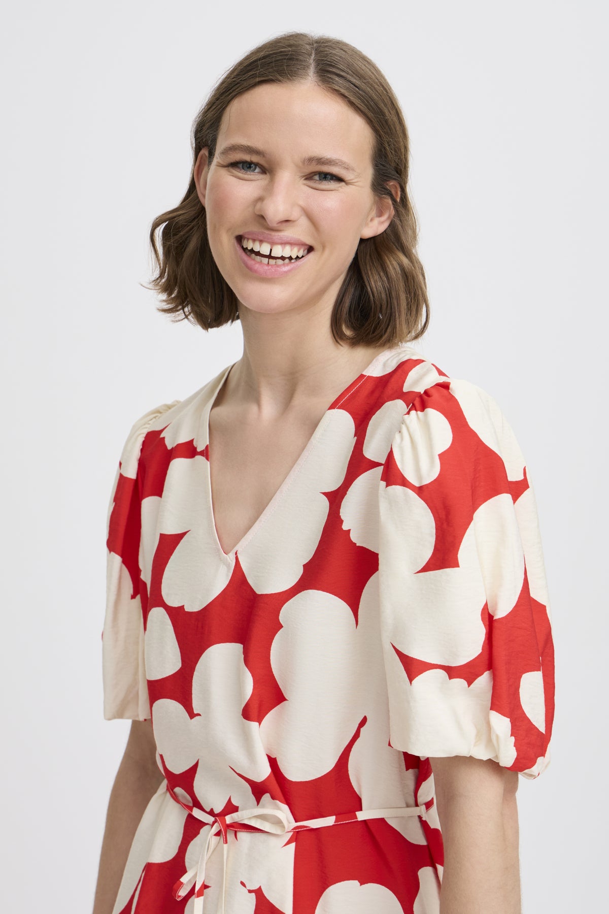 Robe Bine | Motif Rouge coquelicot