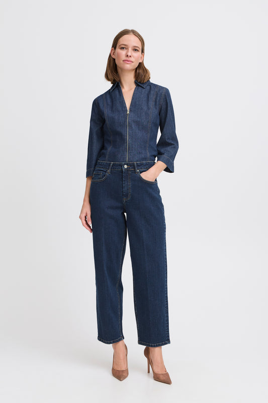 Jeans barrel Komma | Bleu foncé