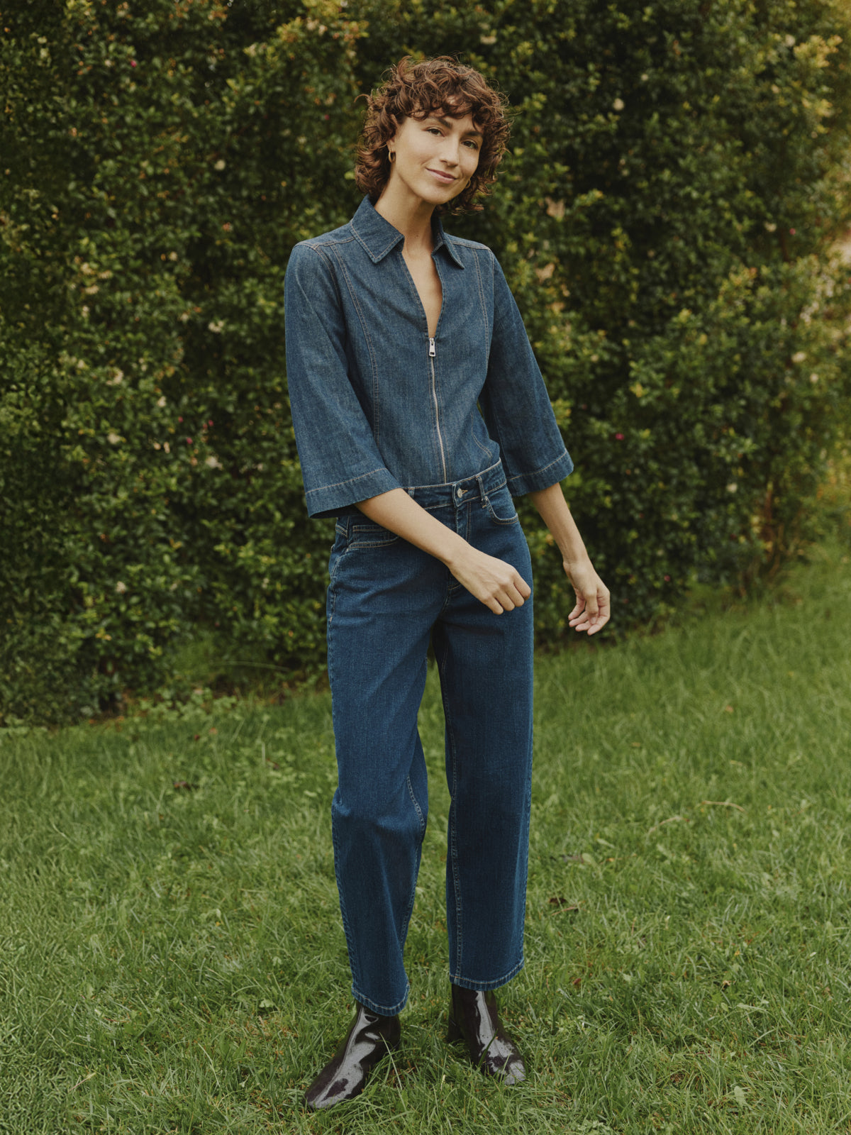 Jeans barrel Komma | Bleu foncé