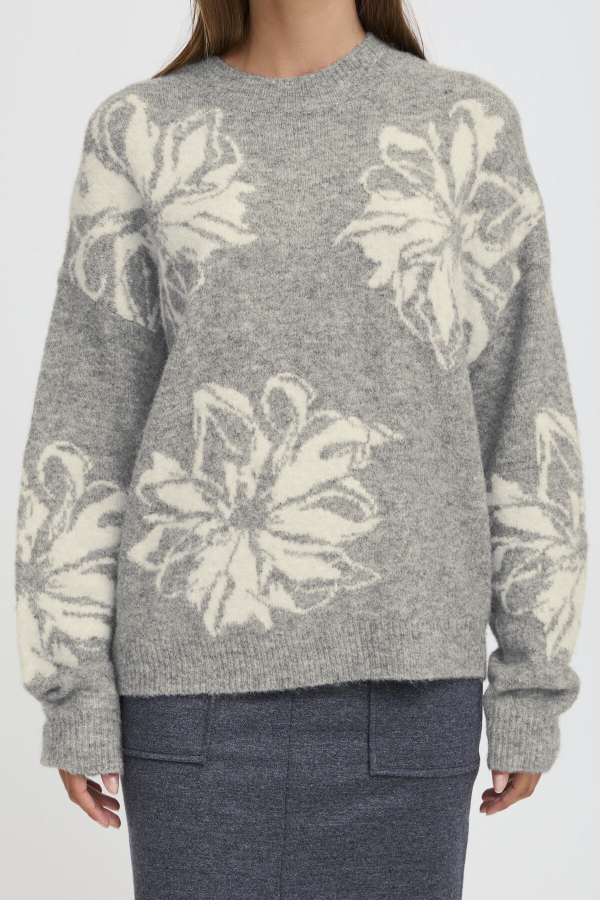 Tricot Omea | Floral gris