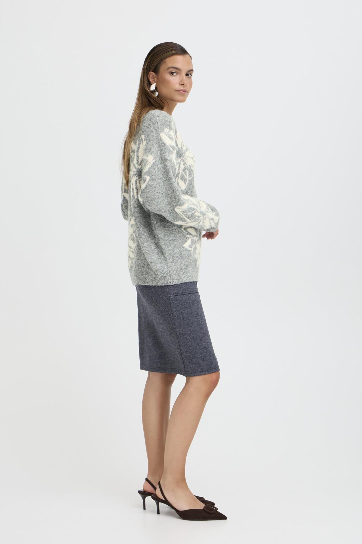 Tricot Omea | Floral gris