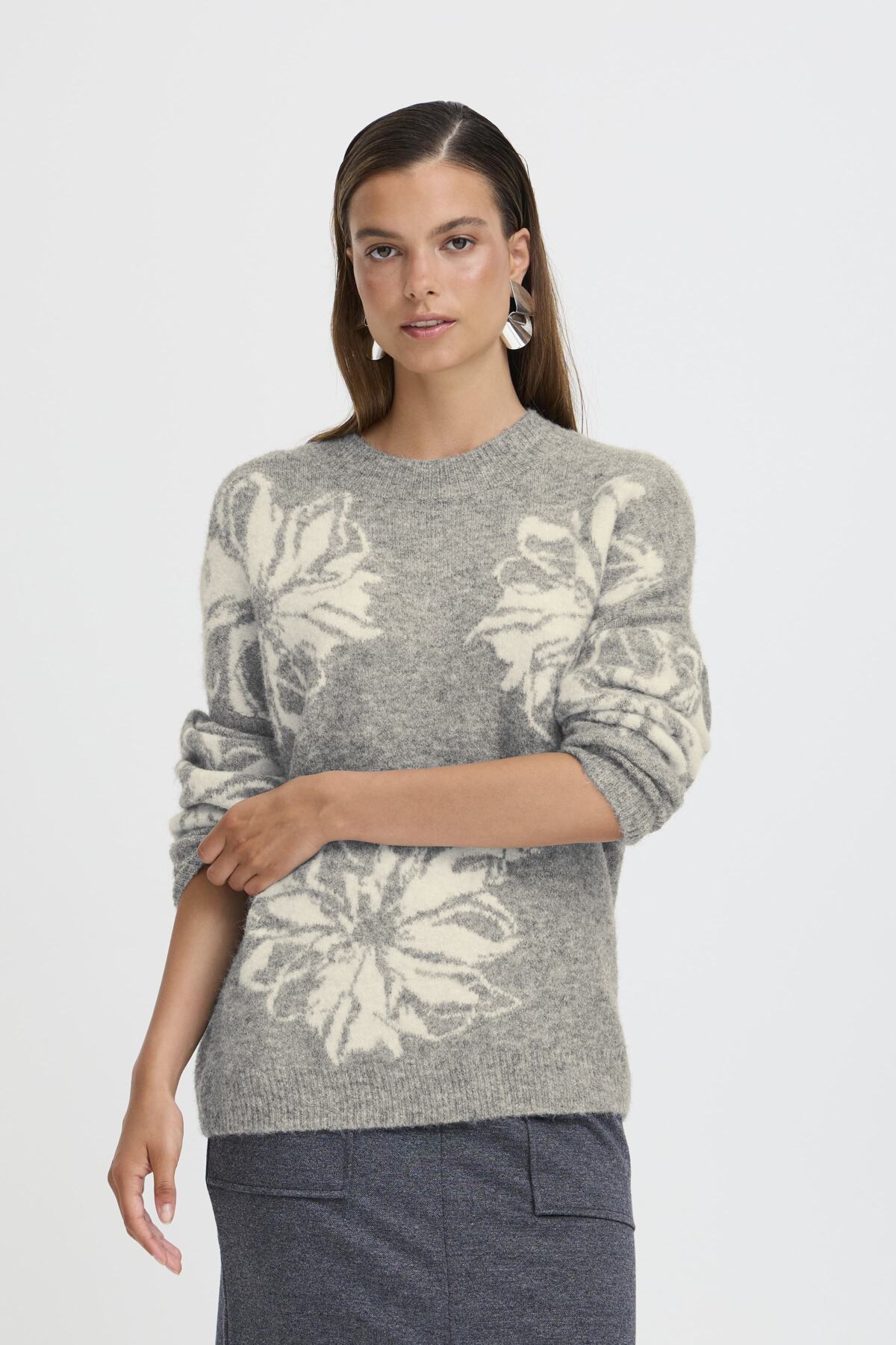 Tricot Omea | Floral gris
