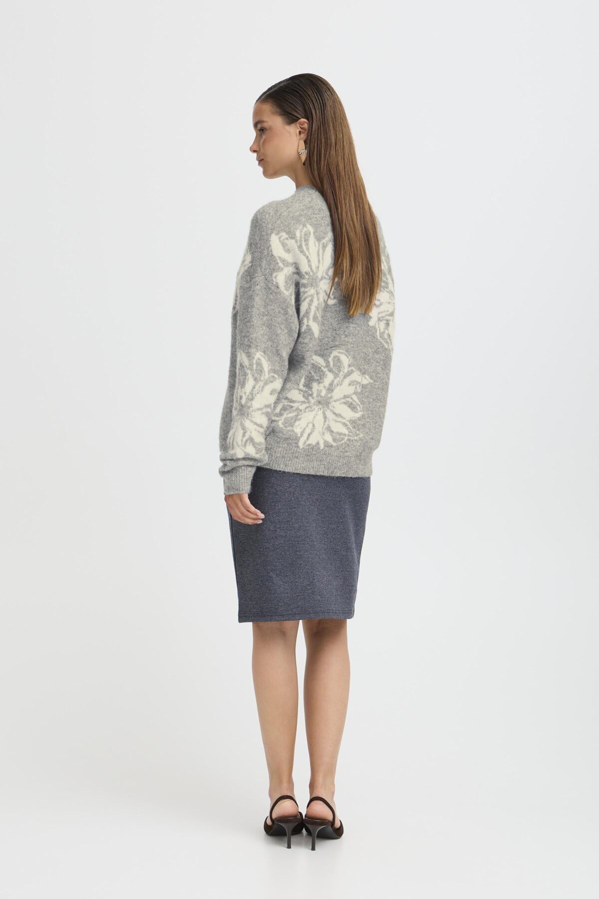 Tricot Omea | Floral gris