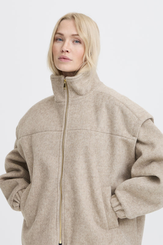 Manteau Becila | Mélange beige