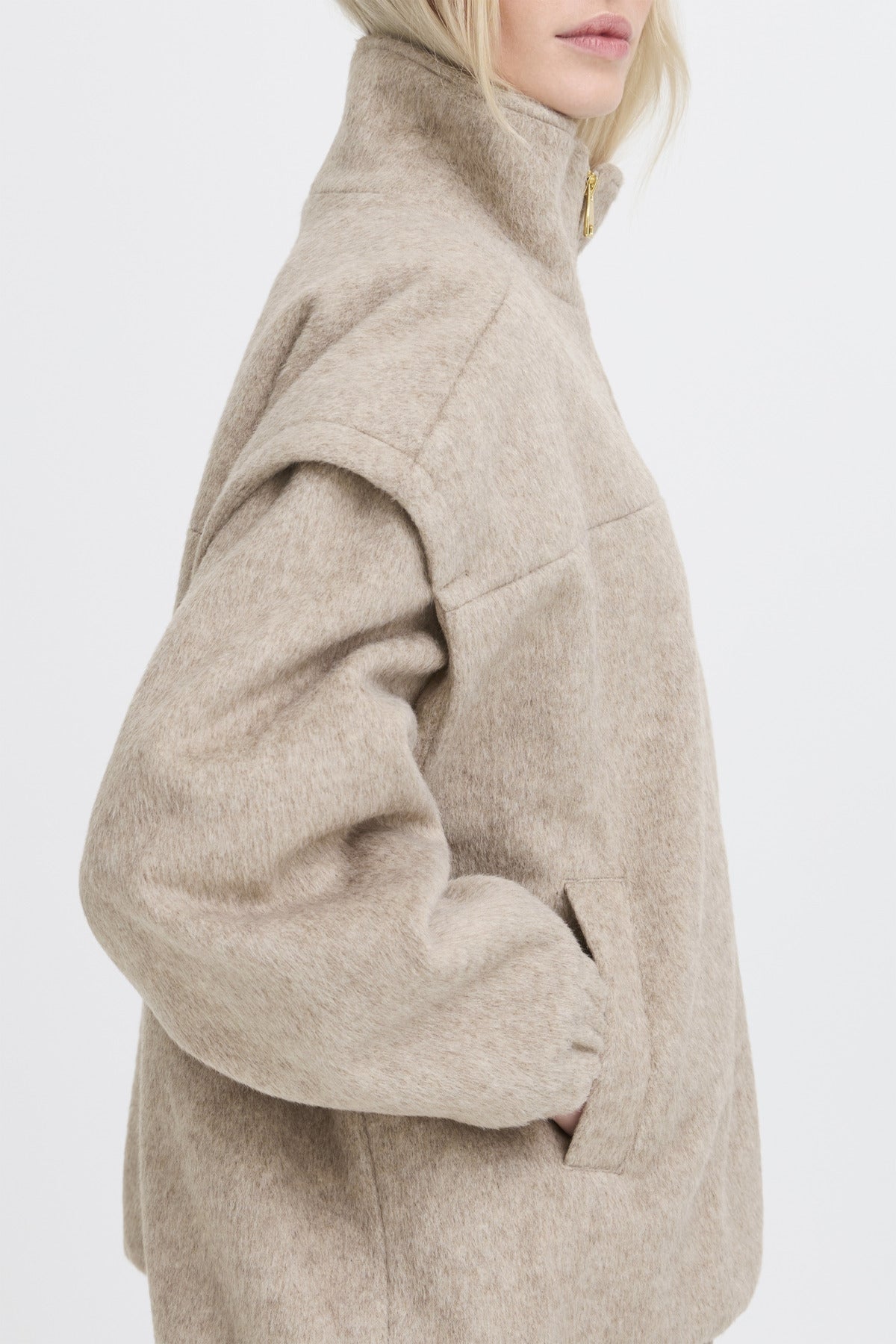 Manteau Becila | Mélange beige