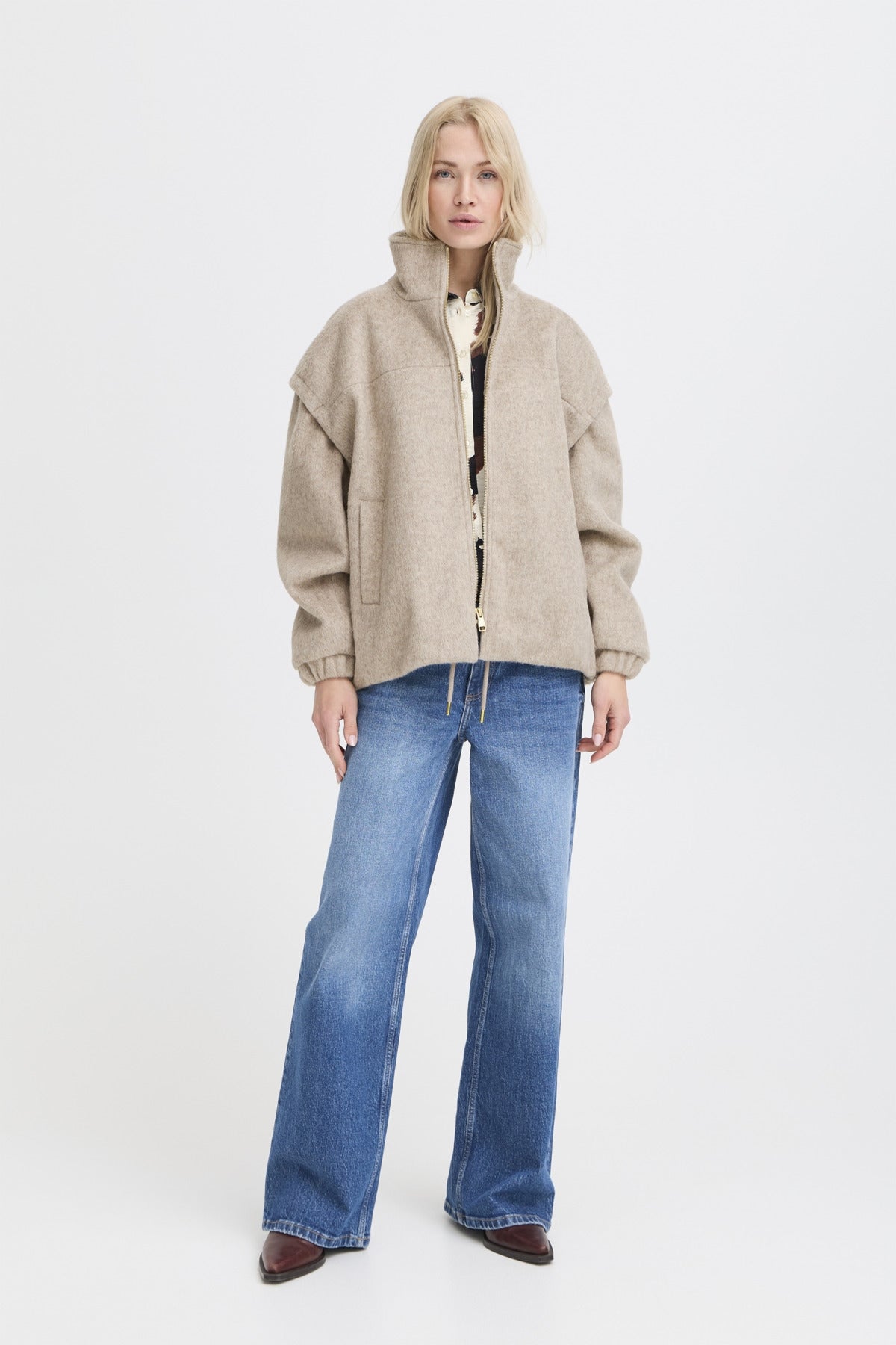 Manteau Becila | Mélange beige