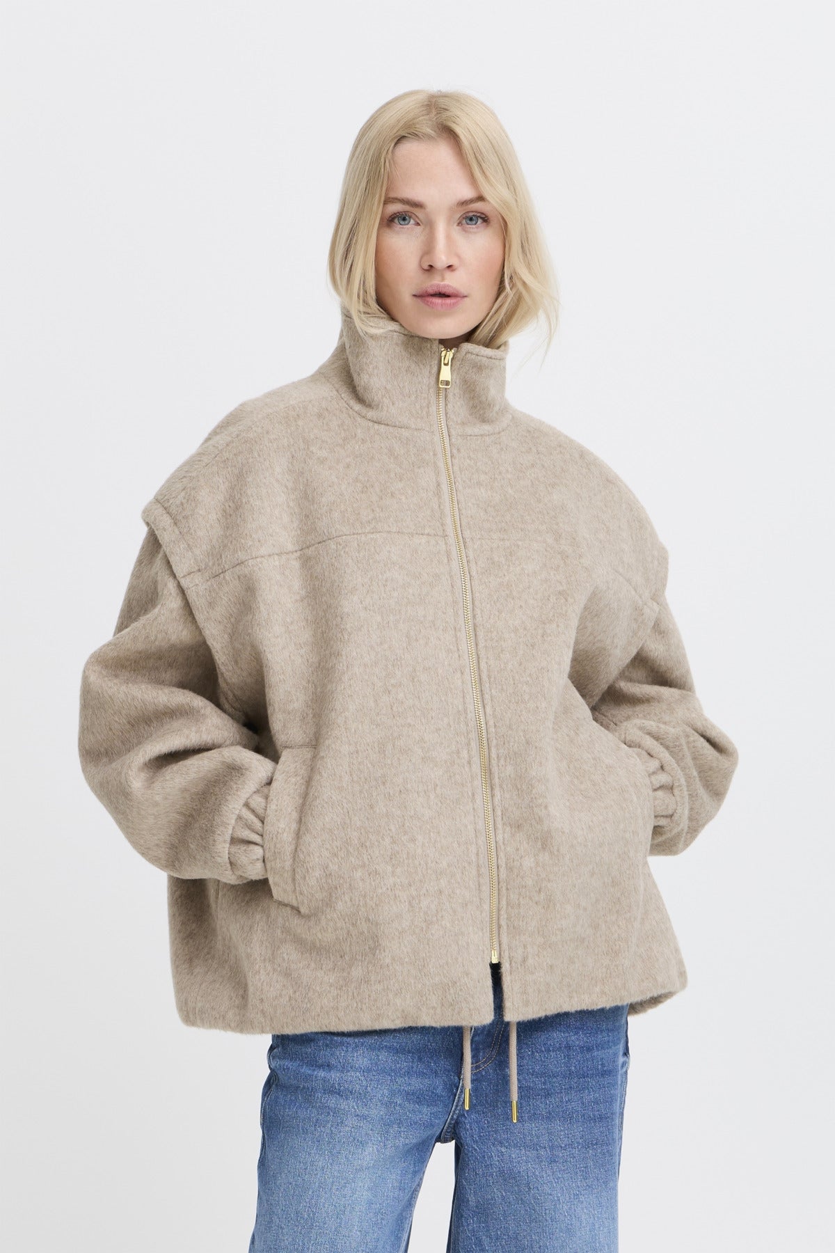 Manteau Becila | Mélange beige