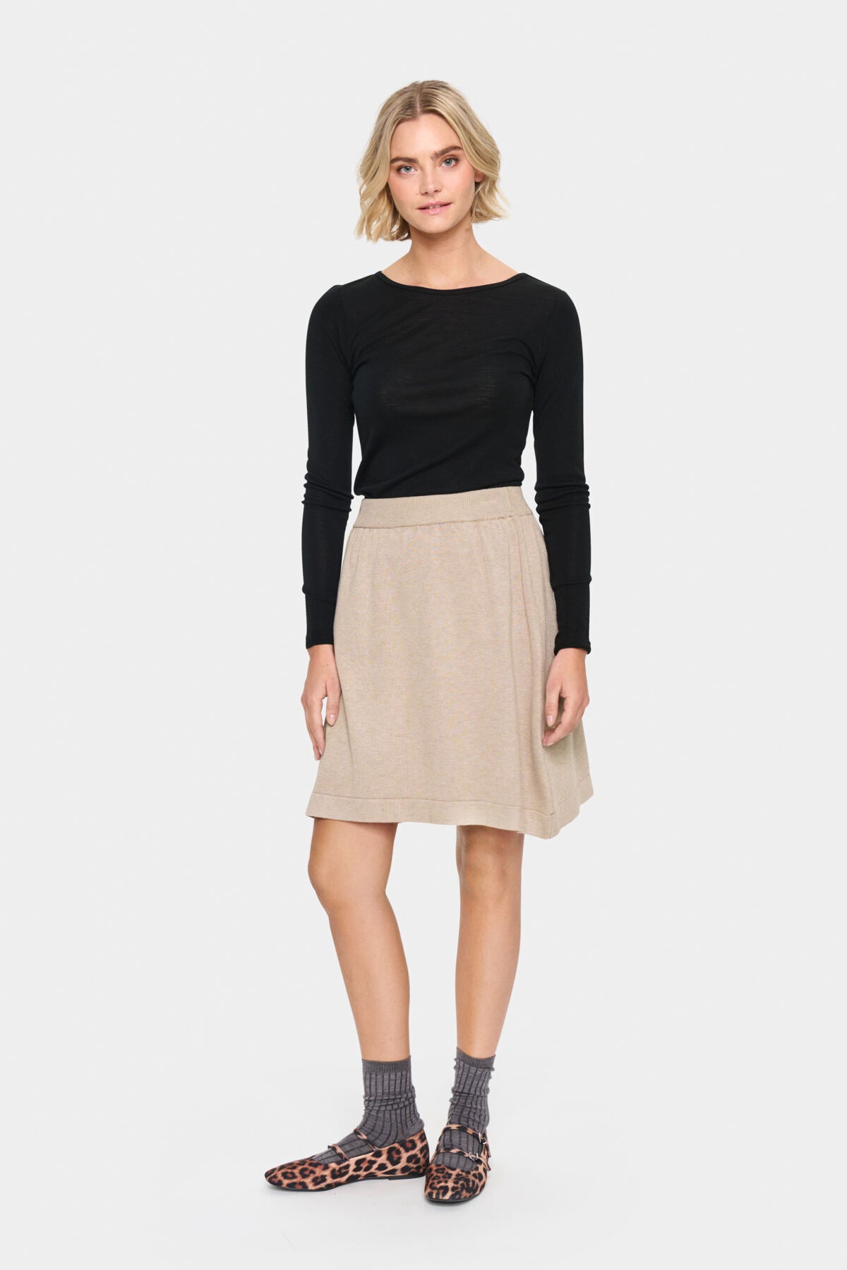 Jupe Mila | Mélange taupe