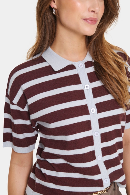 Polo cardigan Likam | Chocolat