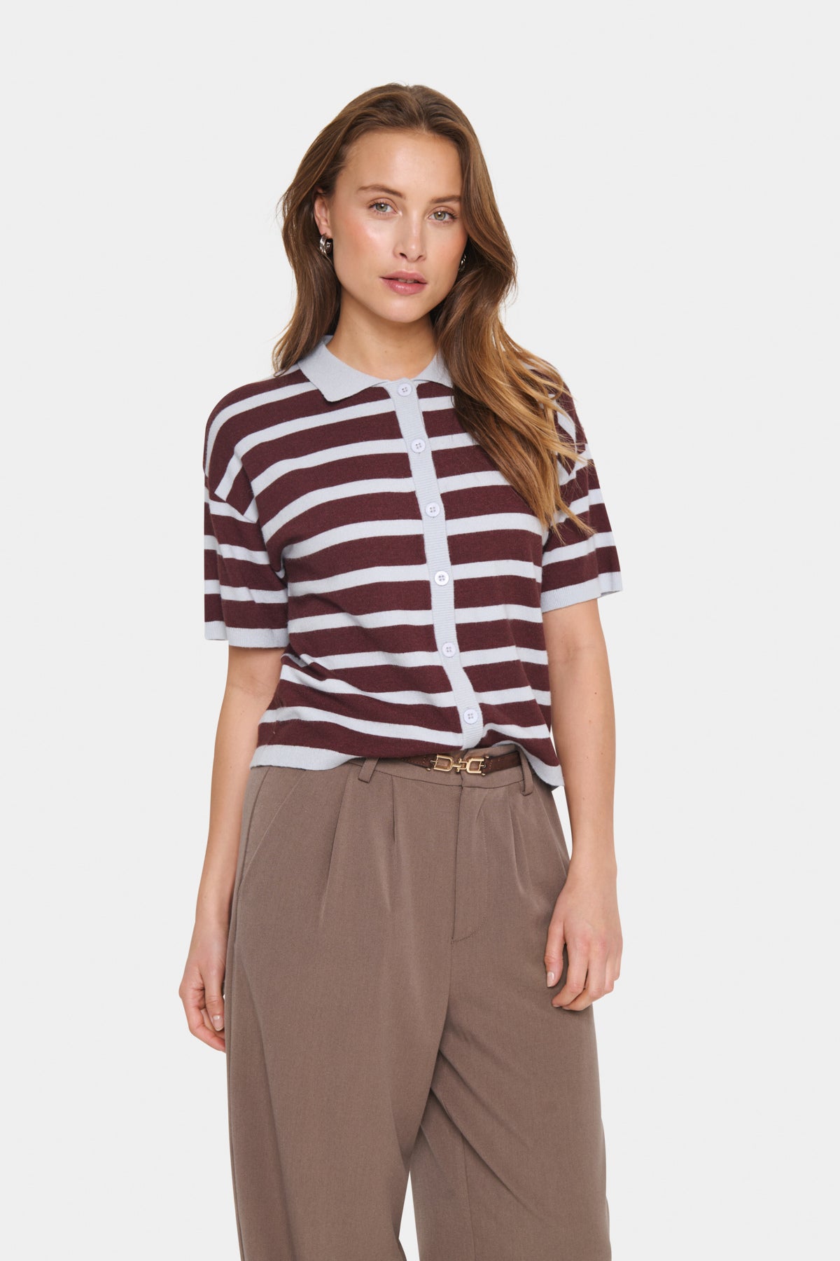 Polo cardigan Likam | Chocolat