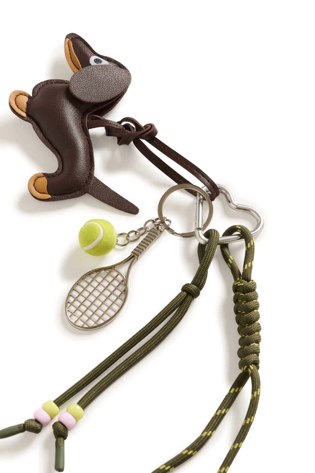 Porte-clés Teckel et tennis | Brun