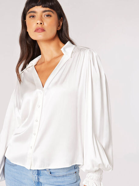 Blouse manches ballons | Blanche