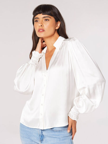 Blouse manches ballons | Blanche