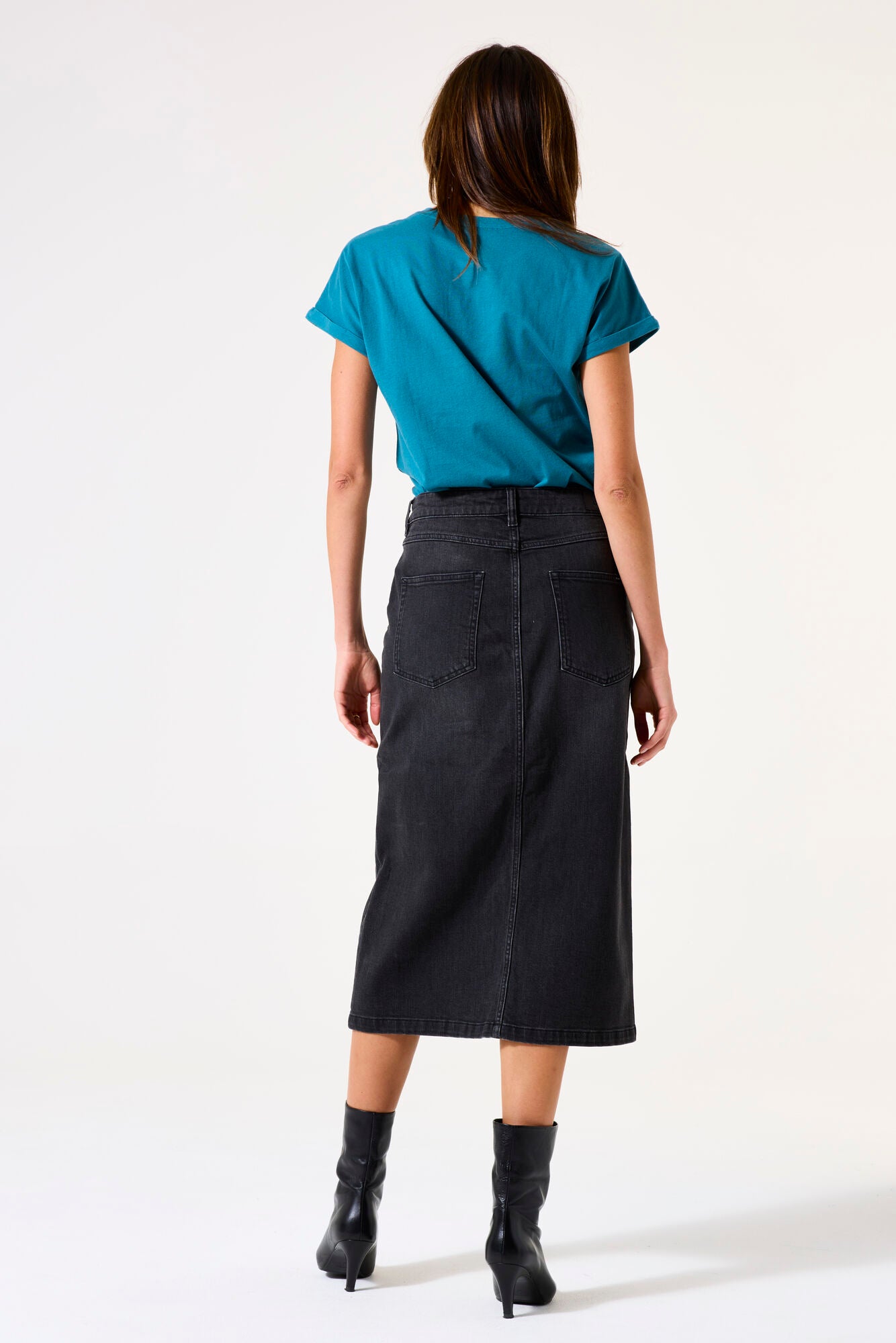Jupe denim | Noir délavé