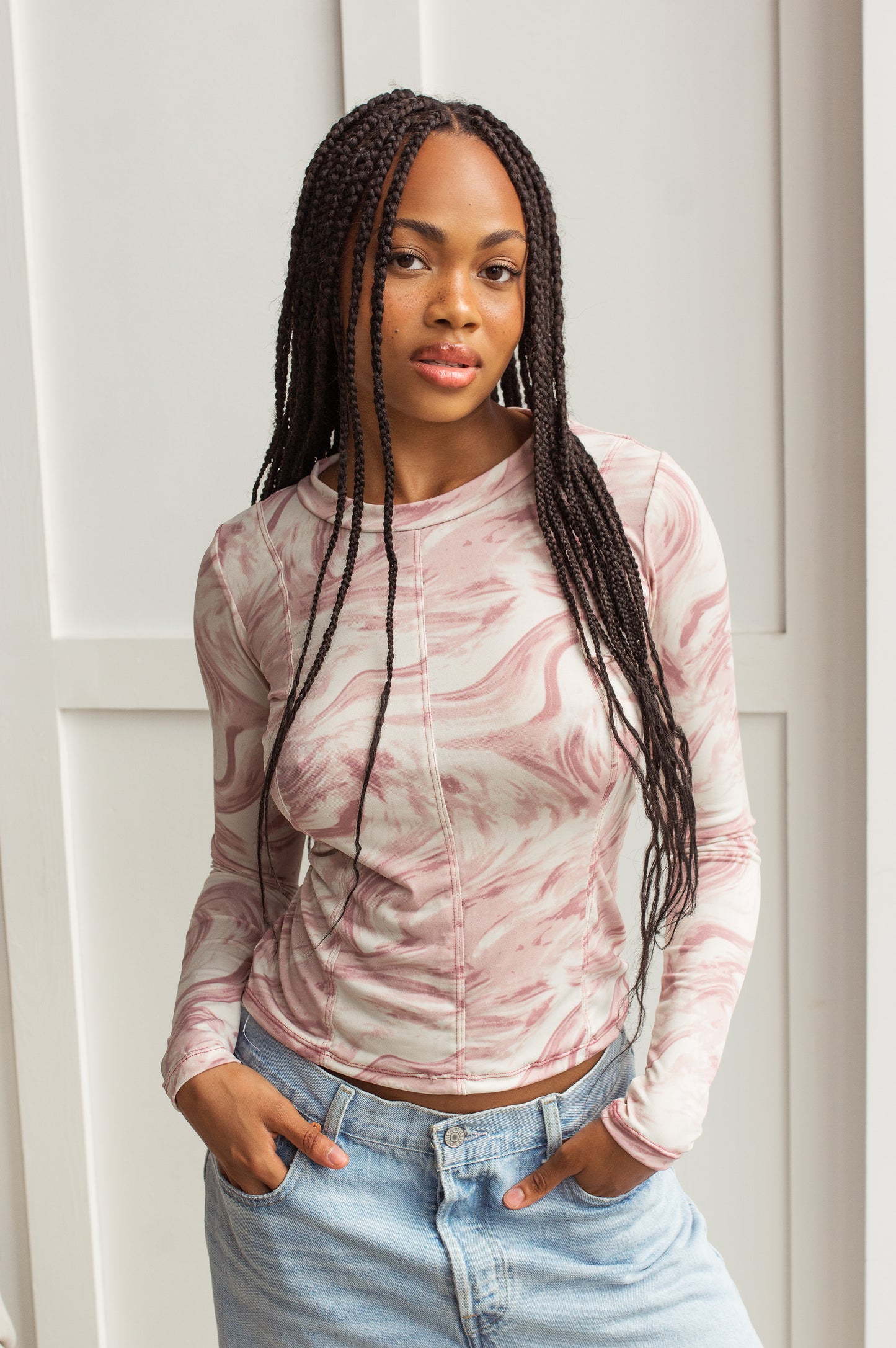 Chandail Maxine | Blush Marbré