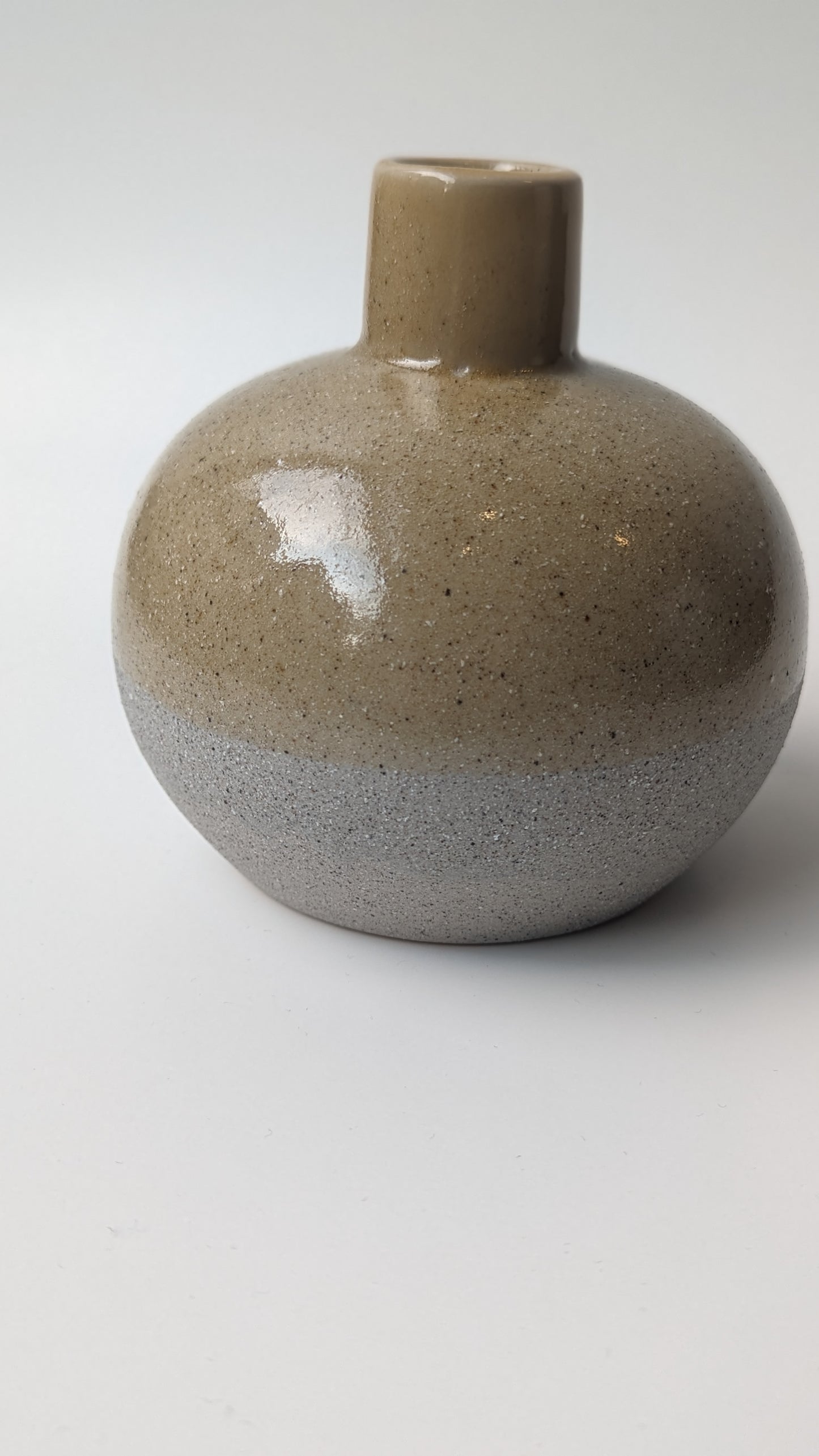 Vase deux tons en grès | Beige Avoine