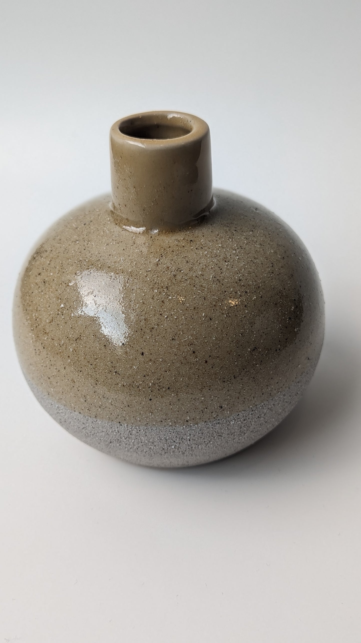 Vase deux tons en grès | Beige Avoine