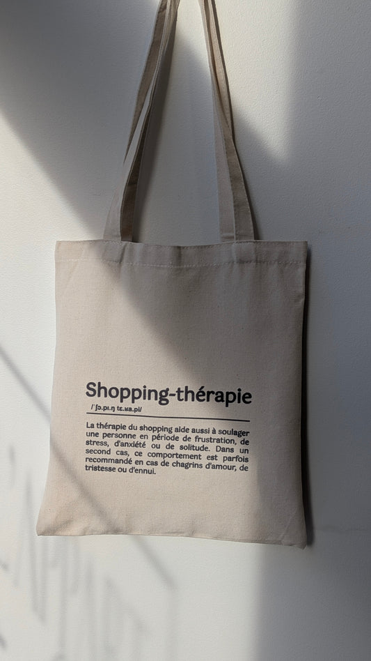Tote bag Shopping-thérapie | Beige