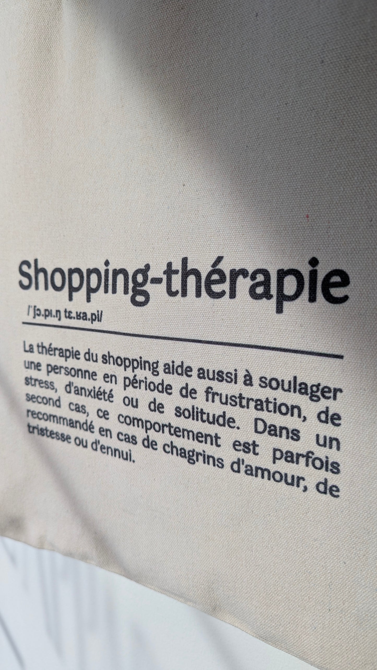 Tote bag Shopping-thérapie | Beige