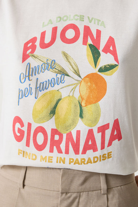 T-shirt Buona - GRACIA | Blanc cassé