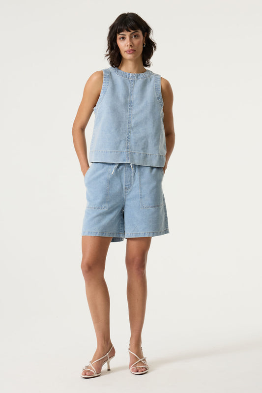 Short Alba - Garcia | Denim délavé