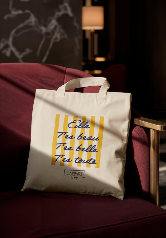 Totebag Eille t'es toute - L'APPART Cinq | Beige