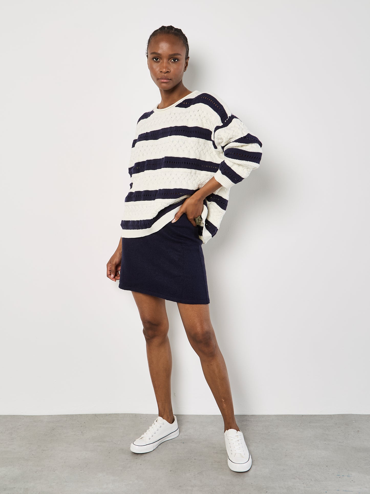 Tricot Pointelle | Marine