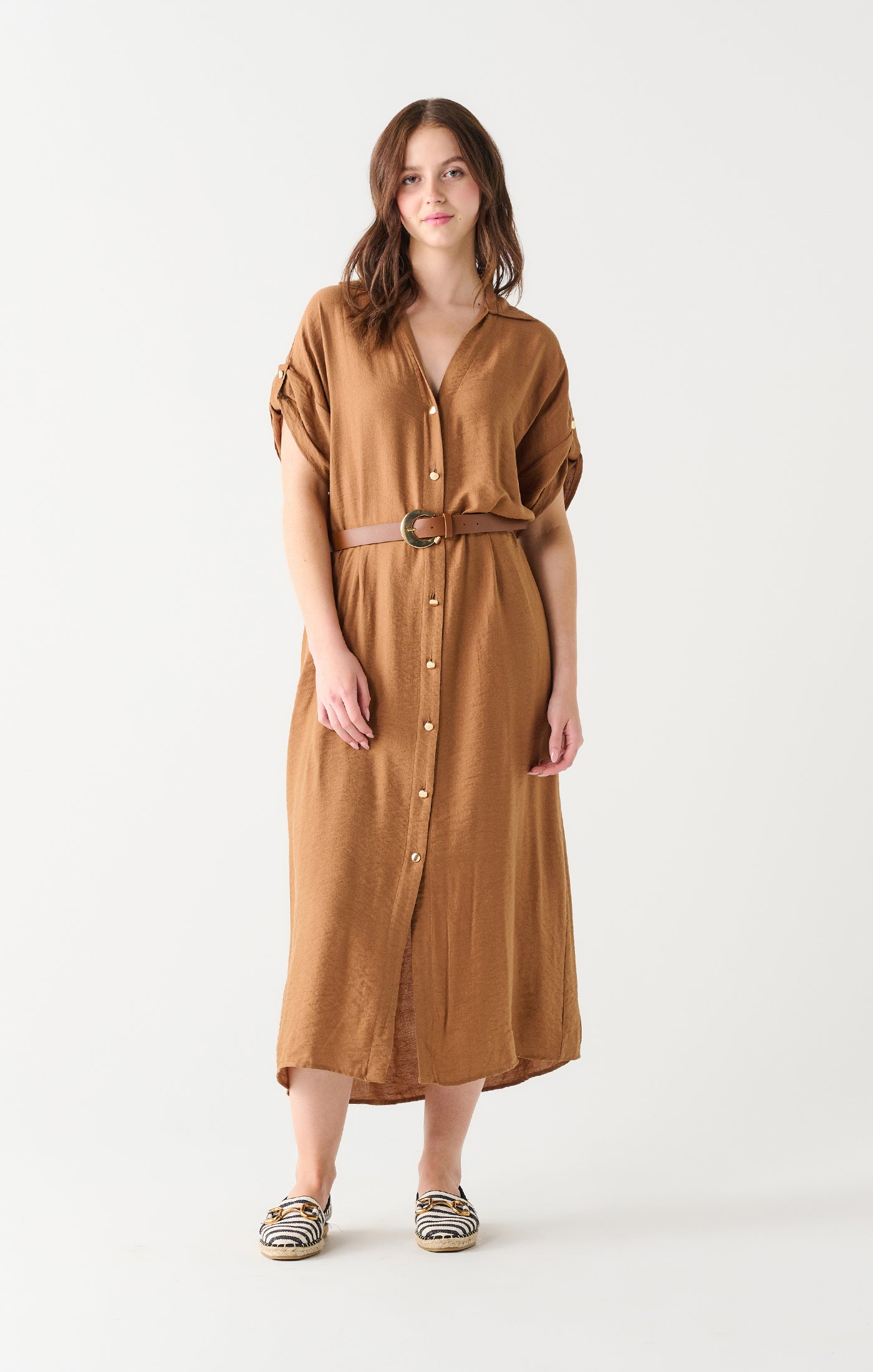 Robe avec ceinture | Bronze