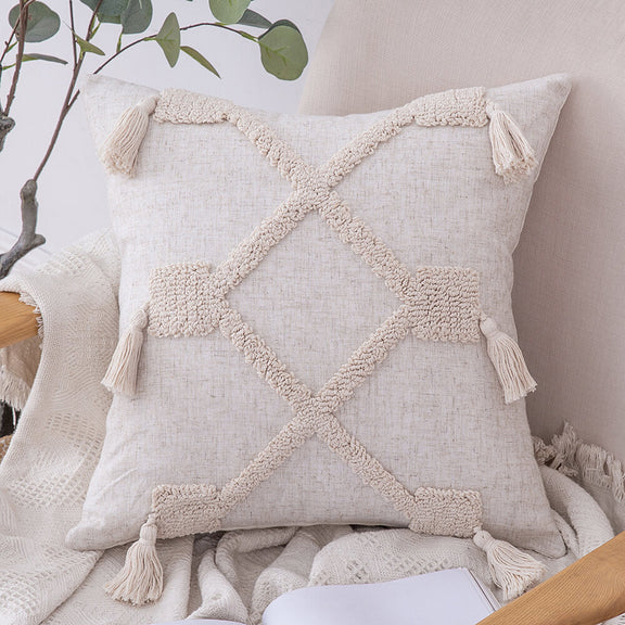 Housse de coussin motif beige | Beige Avoine